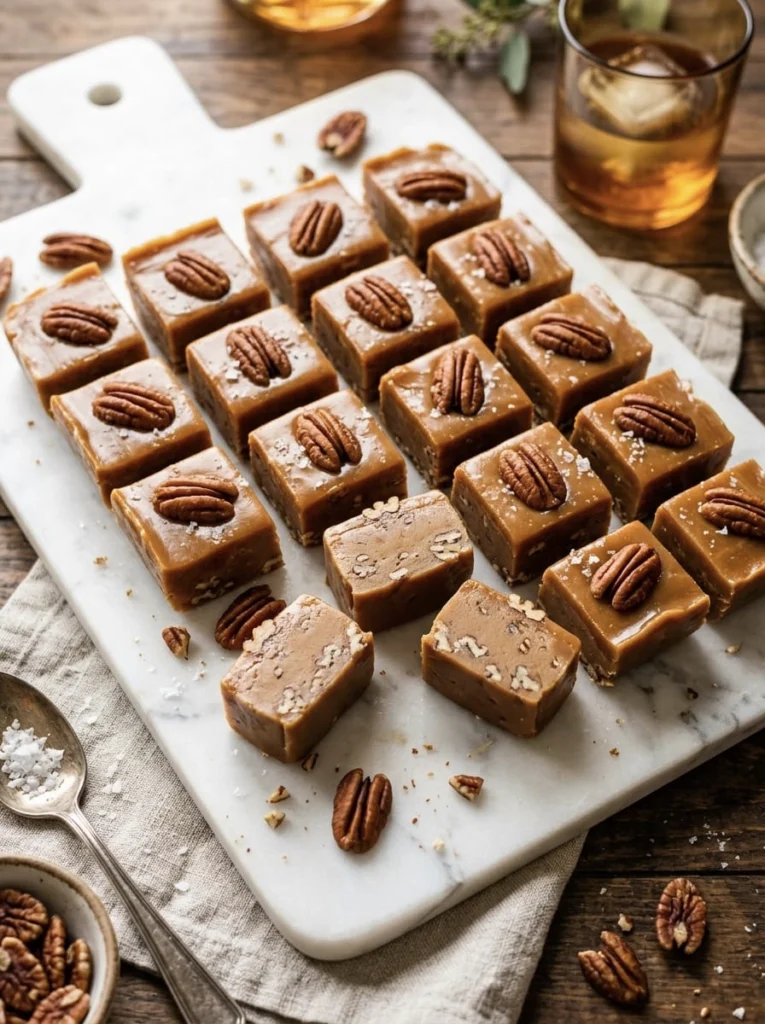 bourbon pecan praline fudge 3