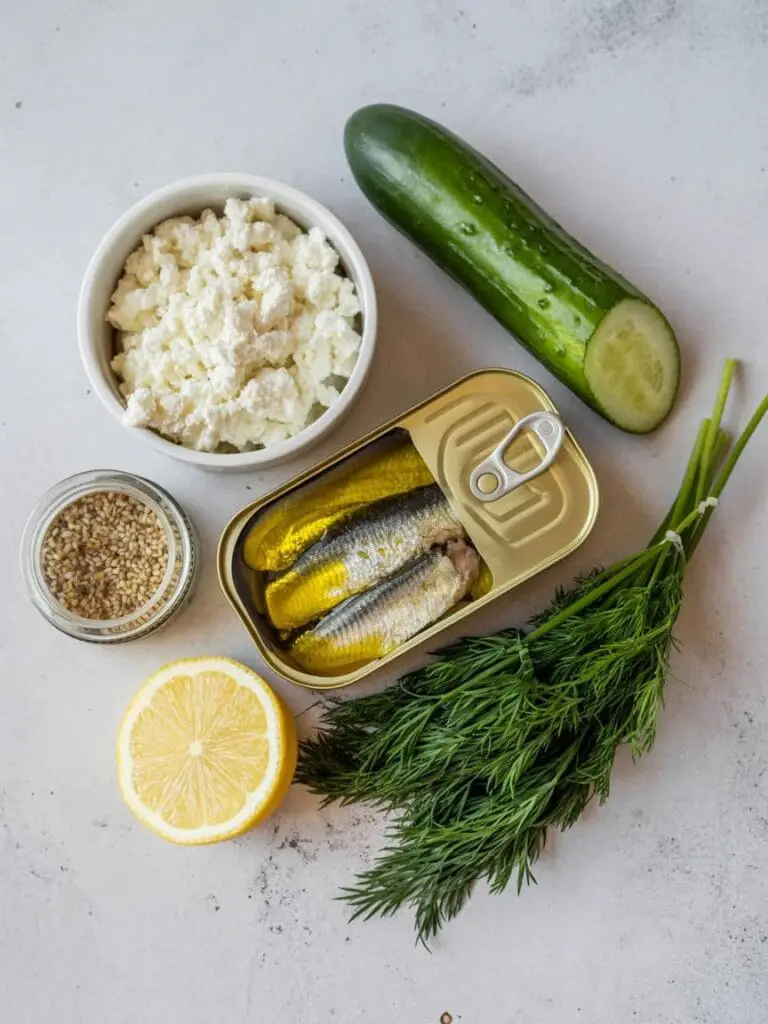Cottage Cheese Sardine Bowl with Cucumber and Dill (No Cook, High Protein) 3 sardine cottage cheese bowl 6
