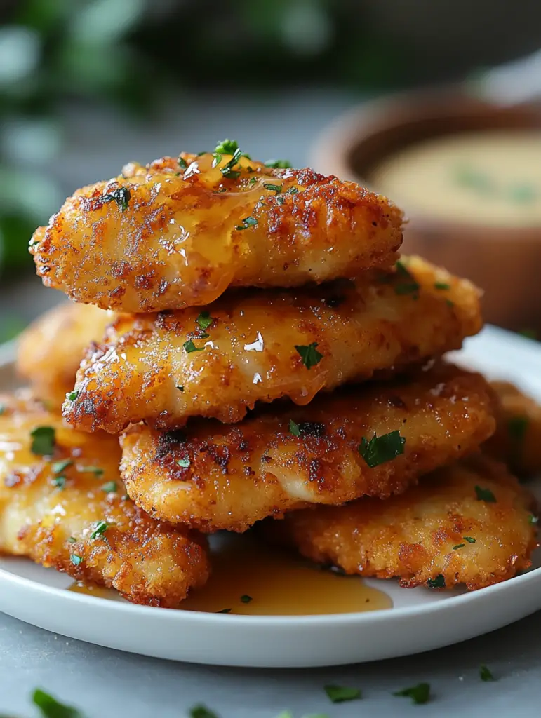 Golden crispy air fried chicken tenders
