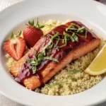 Strawberry Basil Salmon with Lemon Couscous 31