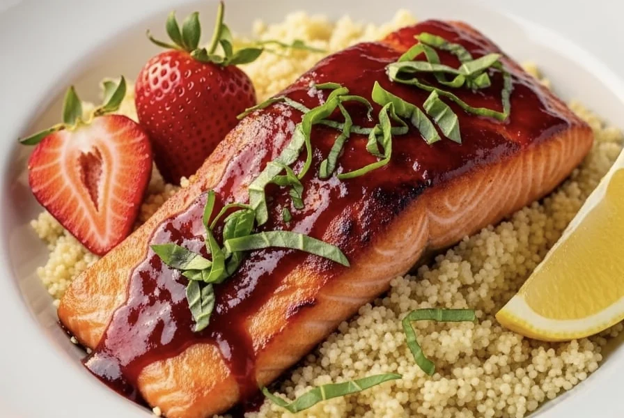 Strawberry Basil Salmon with Lemon Couscous 31