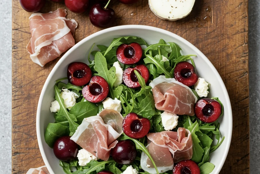 cherry and prosciutto arugula salad