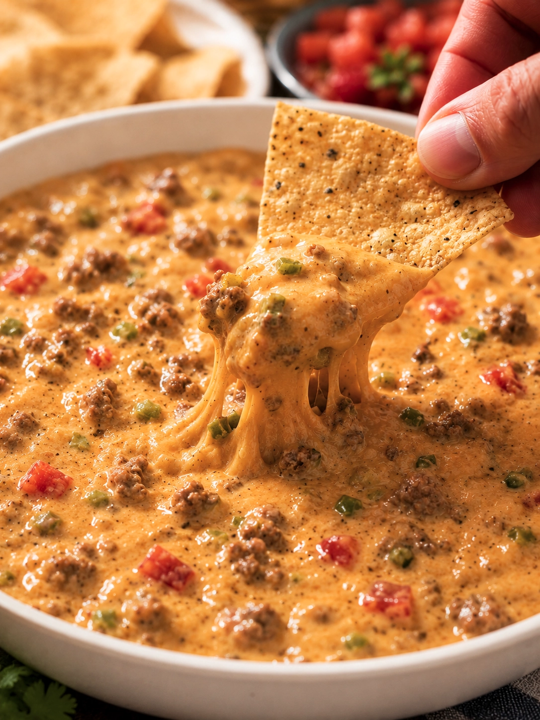 High-Protein Cottage Cheese Queso for a Crowd 6 queso cottage cheese beef dip 6