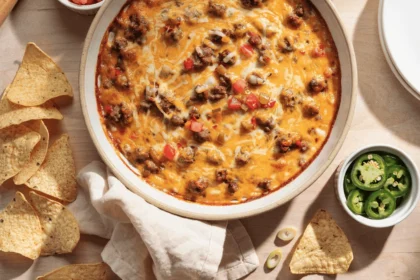 queso cottage cheese with beef dip 3
