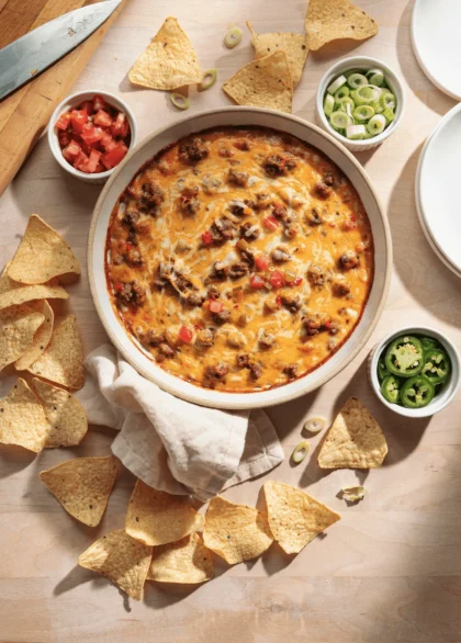 High-Protein Cottage Cheese Queso for a Crowd 16 queso cottage cheese with beef dip 3